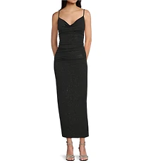 Honey and Rosie Drape Neck Low Open Back Midi Dress