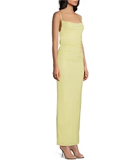 Honey and Rosie Drape Neck Low Open Back Midi Dress