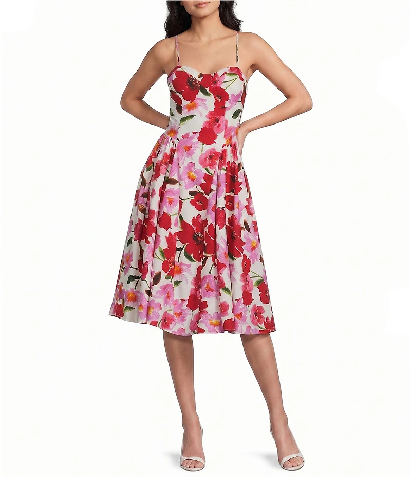 Honey and Rosie Floral Printed Fit And Flare Midi Dress