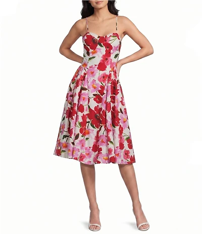 Honey and Rosie Floral Printed Fit And Flare Midi Dress