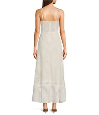 Floral Tie Strap Ruffle Side Slit Midi Dress