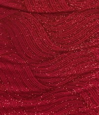 Honey and Rosie Glitter Cowl Neck Pleated Bodycon Dress