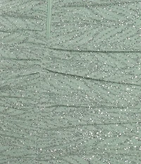 Honey and Rosie Glitter Cowl Neck Shirred Flared Hem Dress