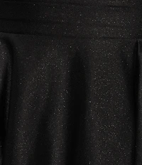 Honey and Rosie Glitter Halter V-Neck Pleated Waist Fit And Flare Dress