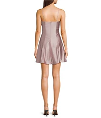 Honey and Rosie Glitter Knit Bow Front Fit And Flare Mini Dress