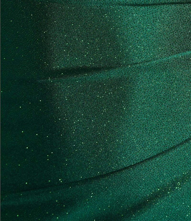 Honey and Rosie Glitter Knit Corseted Lace Up Back Pleated Envelope Dress