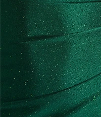 Honey and Rosie Glitter Knit Corseted Lace Up Back Pleated Envelope Dress