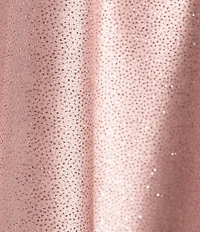 Honey and Rosie Glitter Knit Strapless Off-The-Shoulder Pleated Bodice Mesh Illusion Corset Dress