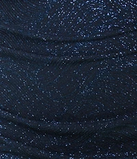 Honey and Rosie Glitter Knit Tie Shoulder Shirred Midi Dress