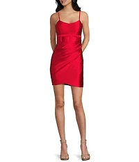Honey and Rosie Glitter Knit V-Neck Corset-Inspired Envelope Hem Dress