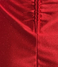 Honey and Rosie Glitter Knit V-Neck Corset-Inspired Envelope Hem Dress