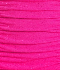 Honey and Rosie Glitter Knit V-Neck Shirred Open-Back Mini Dress