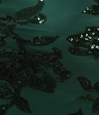 Honey and Rosie Glitter Patterned Cowl Neck Shirred Flare Hem Long Dress