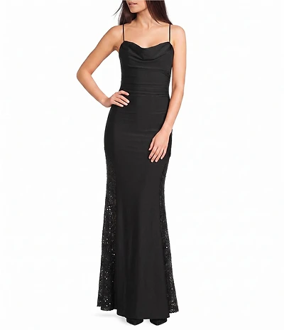Honey and Rosie Glitter Strapless Pleated Mesh Corseted Mesh Shirred Side Slit Dress
