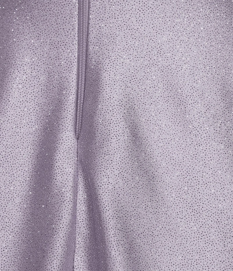 Honey and Rosie Glitter Sweetheart Pleated Twist Front Fit-And-Flare Dress