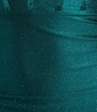 Honey and Rosie Glitter V-Neck Corseted Lace Up Back Bodycon Dress