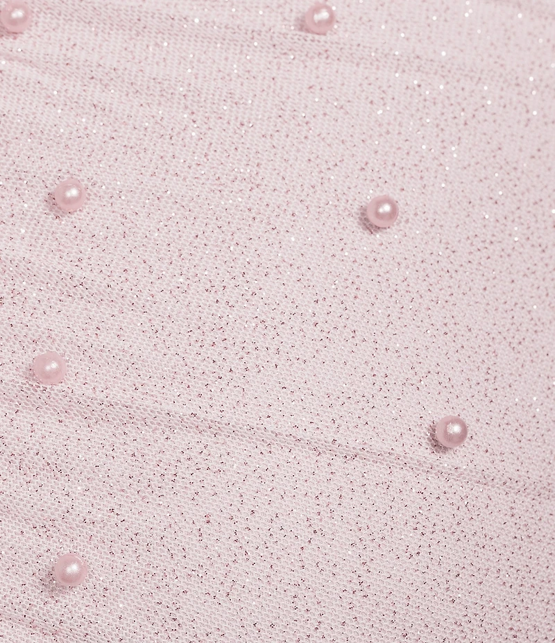 Honey and Rosie Glittered Faux Pearl Shirred Bodycon Dress