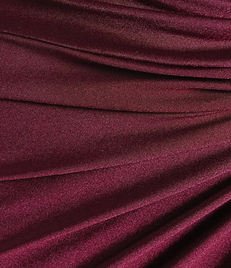 Honey and Rosie Halter Tie Back Neck Illusion Corseted Twist Side Slit Dress