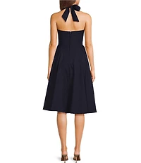 Honey and Rosie Halter V-Neck Fit-And-Flare Knee Length Dress