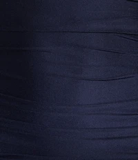 Honey and Rosie Halter V-Neck Tie Back Cummerbund Waist Gown