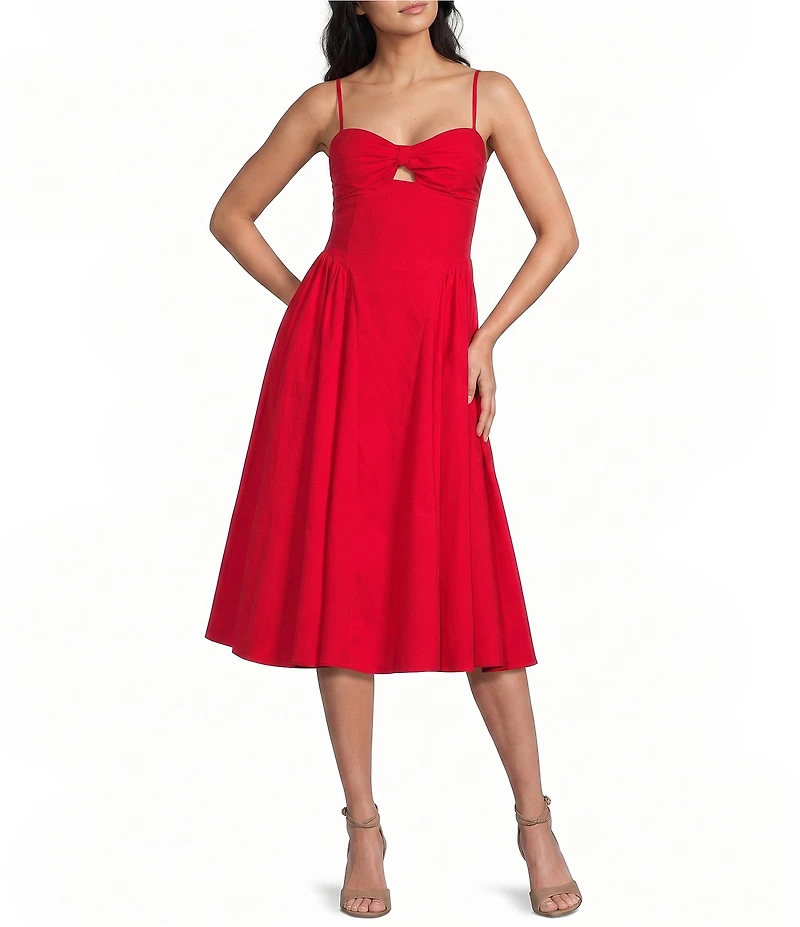 Honey and Rosie Keyhole Front Fit And Flare Midi Dress