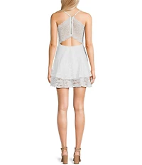 Honey and Rosie Lace Bra Back Fit & Flare Dress