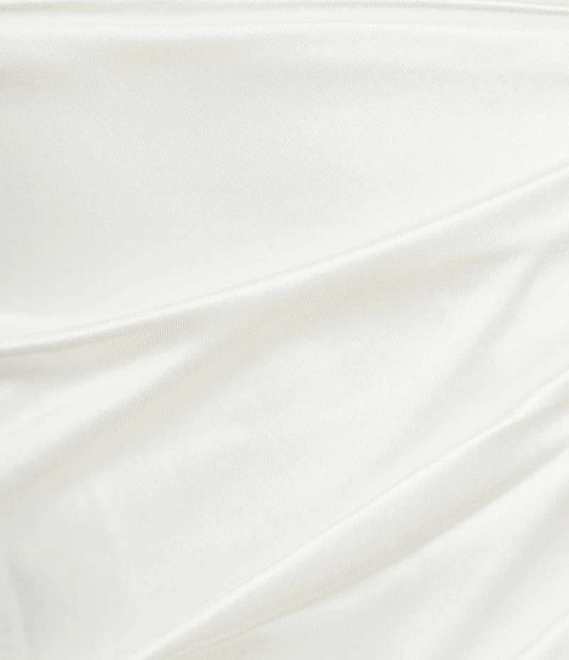 Honey and Rosie Off The Shoulder Drape Neck Pleated Wrap Lace Up Back Midi Dress