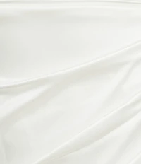 Honey and Rosie Off The Shoulder Drape Neck Pleated Wrap Lace Up Back Midi Dress