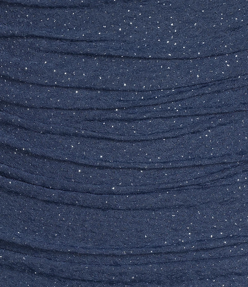 Honey and Rosie Glitter One Shoulder Double Strap Ruched Bodycon Dress