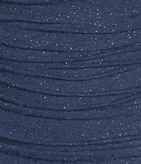 Honey and Rosie Glitter One Shoulder Double Strap Ruched Bodycon Dress