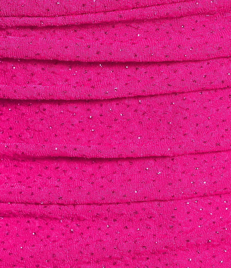 Honey and Rosie Glitter One Shoulder Double Strap Ruched Bodycon Dress