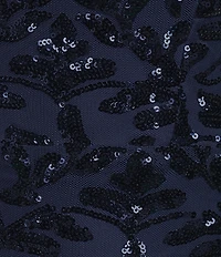 Honey and Rosie Pattern Sequin One Shoulder Double Strap Bodycon Dress