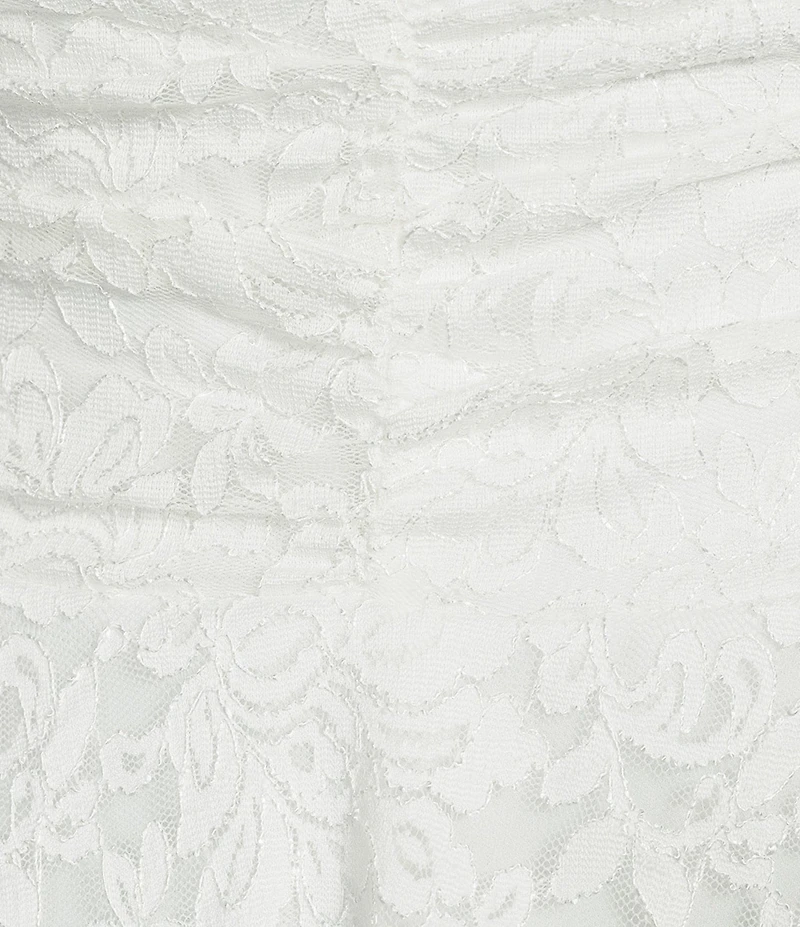 Honey and Rosie Patterned Lace Shirred Halter Neck A-Line Dress