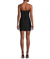 Honey and Rosie Pleated Bodice Corset Spaghetti Strap Fitted Dress