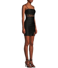 Honey and Rosie Pleated Bodice Corset Spaghetti Strap Fitted Dress