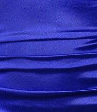 Honey and Rosie Pleated Bodice Shirred Cutout Long Dress