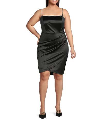 Honey and Rosie Plus Pleated Side Shirred Back Bodycon Dress