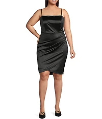Honey and Rosie Plus Pleated Side Shirred Back Bodycon Dress