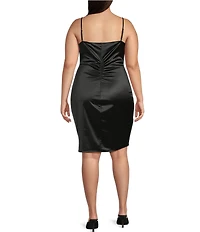 Honey and Rosie Plus Pleated Side Shirred Back Bodycon Dress