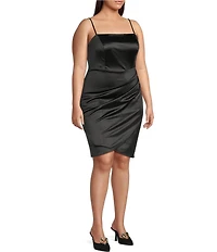 Honey and Rosie Plus Pleated Side Shirred Back Bodycon Dress
