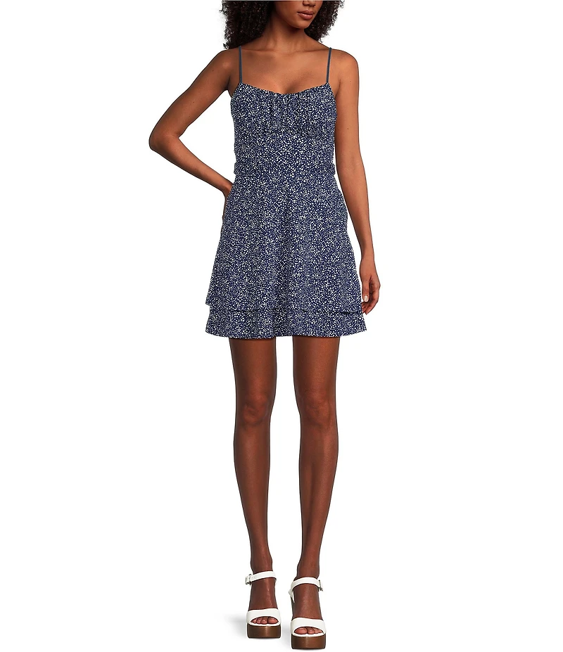 Honey and Rosie Printed Double Hem Fit-And-Flare Mini Dress