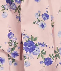 Honey and Rosie Floral Printed Stretch Sateen Square Neck Open Back Midi Dress