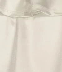 Honey and Rosie Sateen Square Neck Pleated Bodice Back Cut-Out Tiered Dress