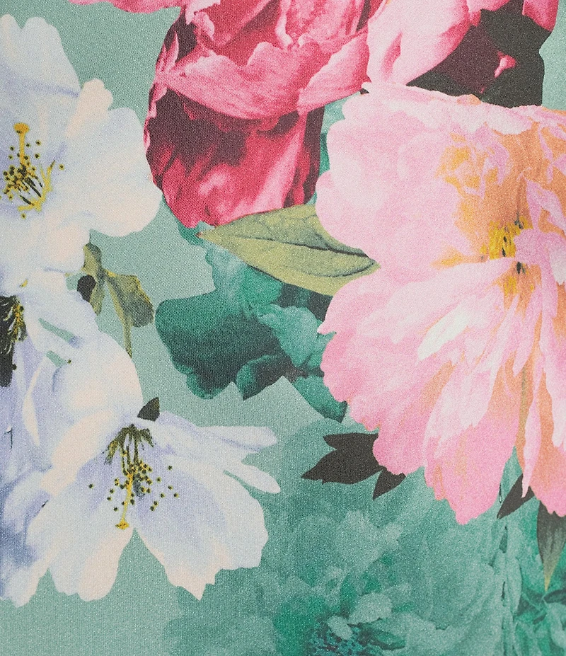 Honey and Rosie Satin Floral Printed Twist Front #double;X#double;-Back Midi Dress