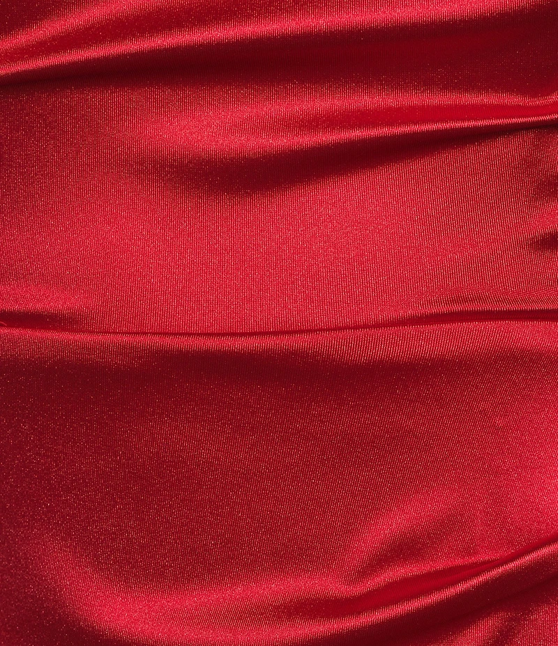 Honey and Rosie Satin Lace-Up Back Wrap Mini Dress