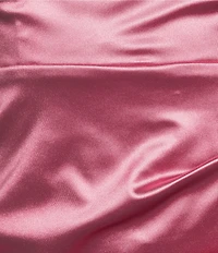 Honey and Rosie Satin Lace-Up Back Wrap Mini Dress