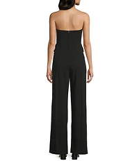 Honey and Rosie Scuba Crepe Strapless Vest Inspired Bodice Jumpsuit