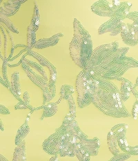 Honey and Rosie Sequin Patterned V-Neck Lace Up Back Dress