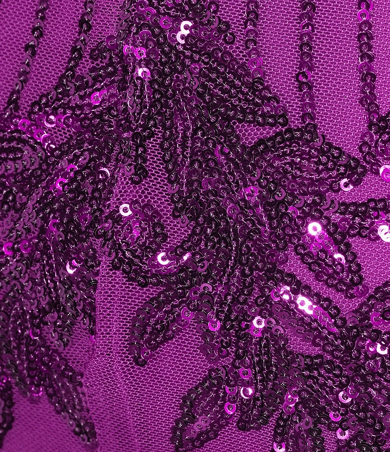 Honey and Rosie Sequin V-Neck Cut Out Lace Up Tie Back Mermaid Gown