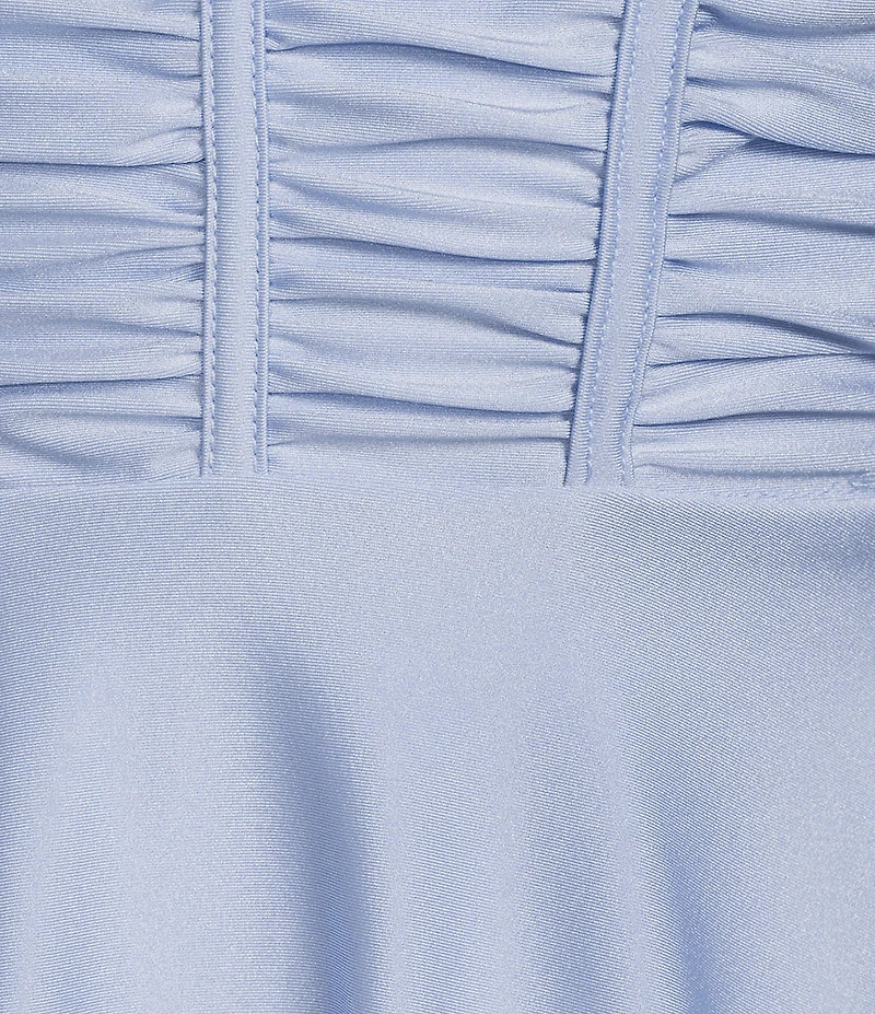 Honey and Rosie Shirred Corseted Bodice Fit And Flare Mini Dress